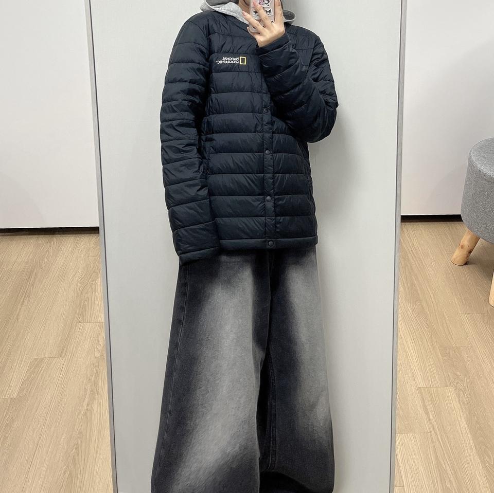 내셔널 지오그래픽 구스다운 블랙 경량패딩