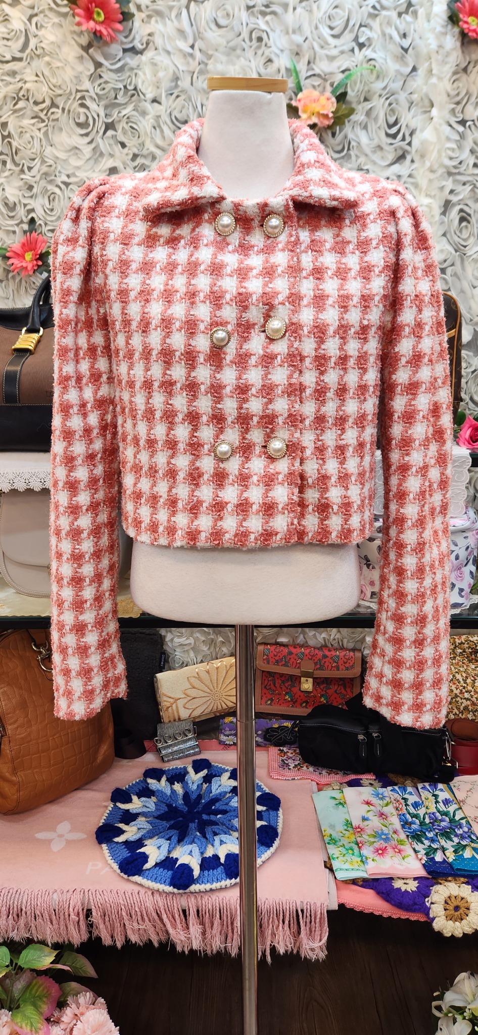 SHEIN 트위드 크롭자켓(55~작은66)