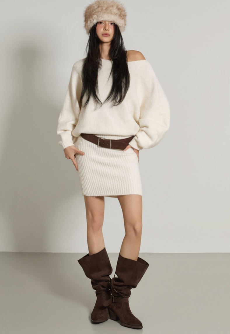 베이지 니트원피스