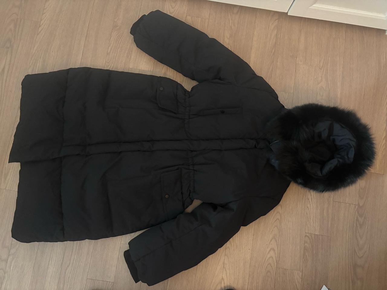 새상품급 더엣지 폭스퍼 하이넥,와이드넥 구스다운 야상형  롱패딩77(88