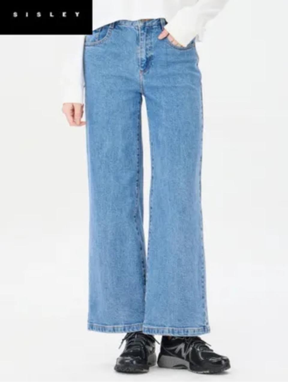 시슬리 와이드 데님팬츠 중청