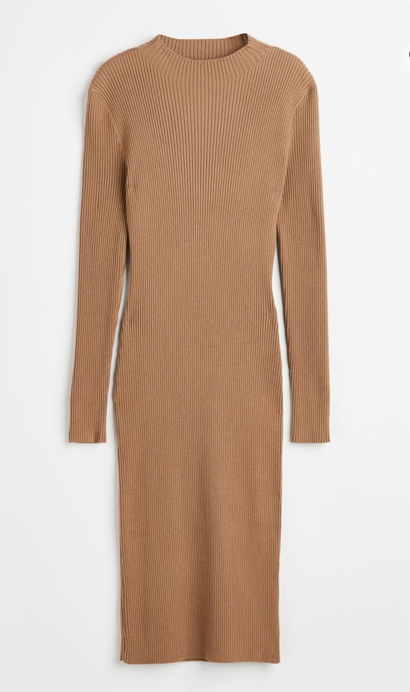 <H&M> 하이넥 골지 원피스