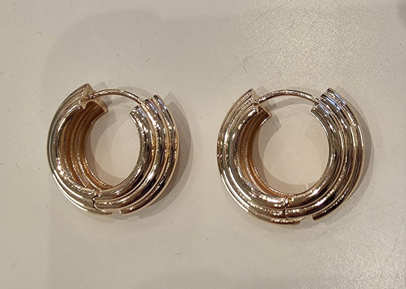 18k핑크골드_볼드한 링귀걸이