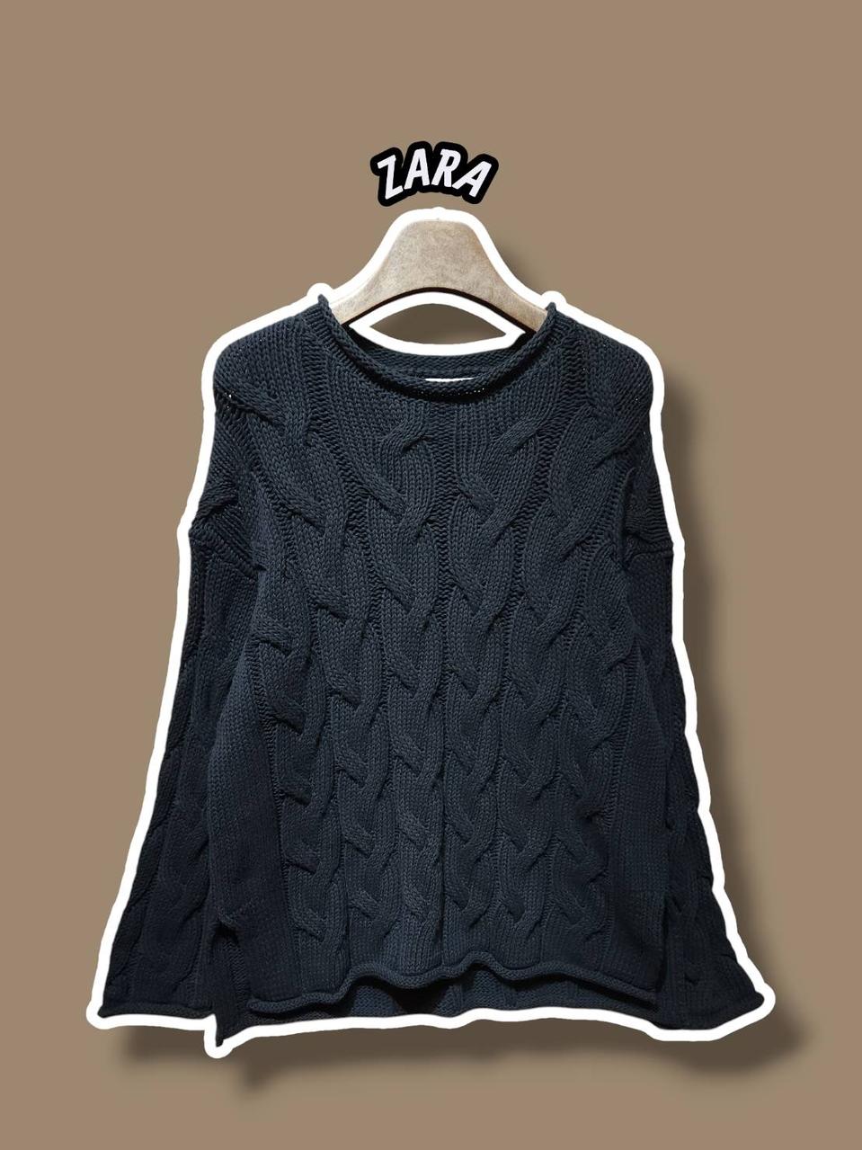 M/ 자라 꽈배기 니트 블랙 /1210