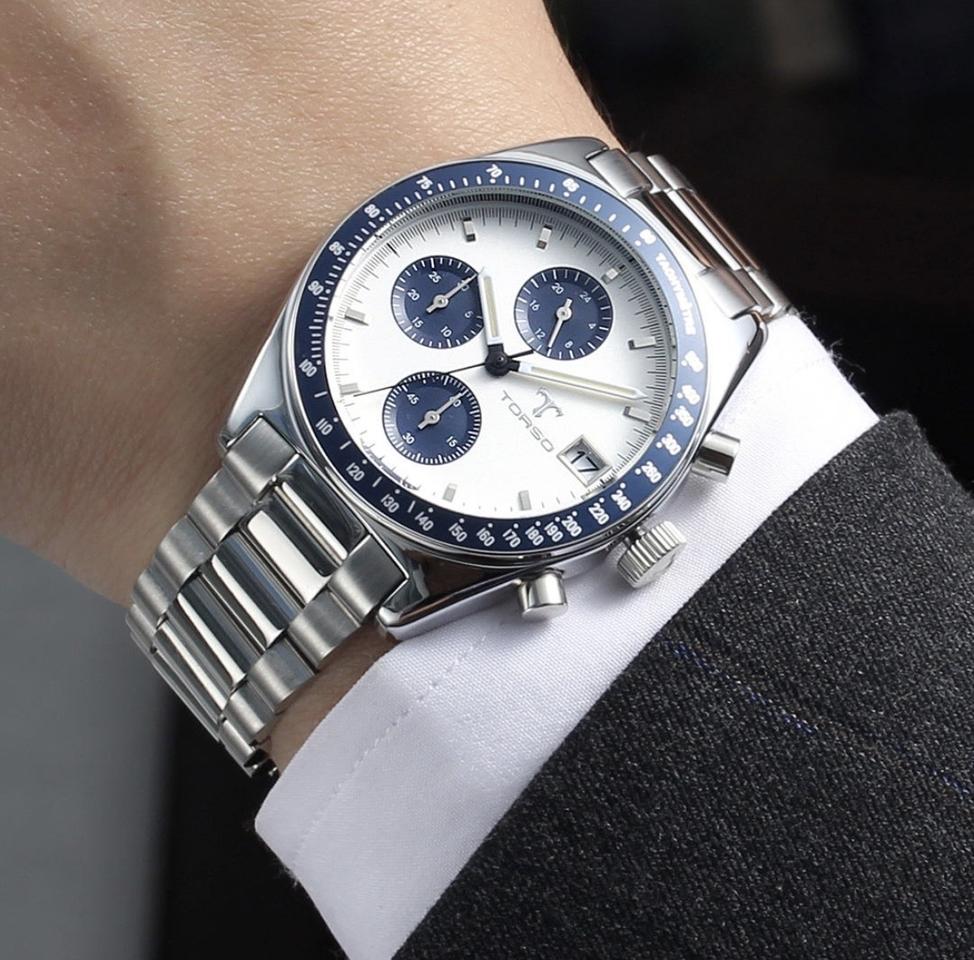 남자 메탈 남성 야광 선물 스톱워치 손목 시계