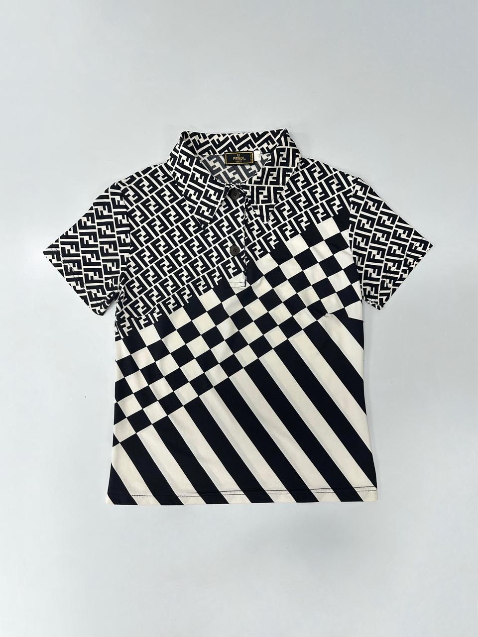 펜디 주카 로고 패턴 카라티