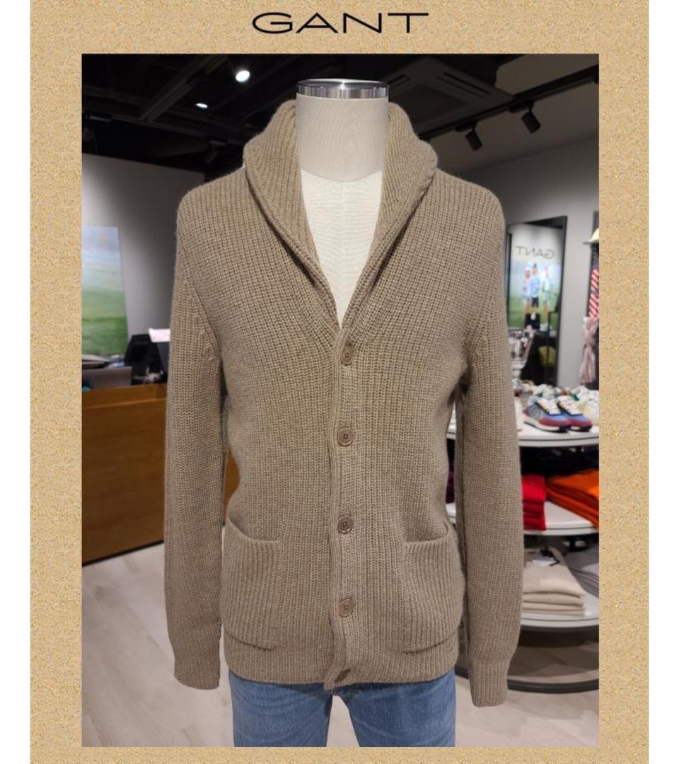 GANT 숄칼라 니트 가디건 베이지