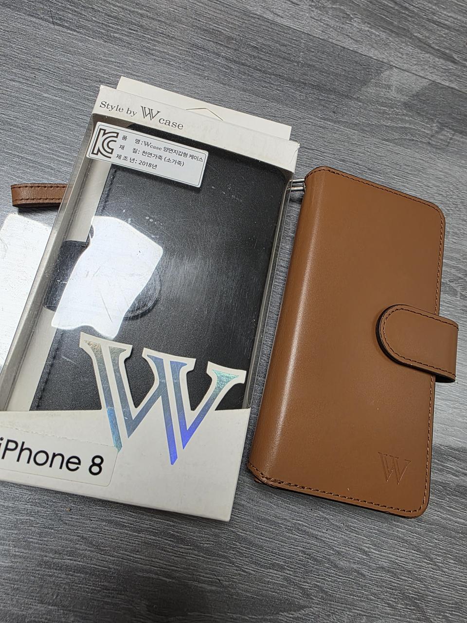 (새상품) 아이폰8 가죽 케이스 2개 (블랙 탄컬러)