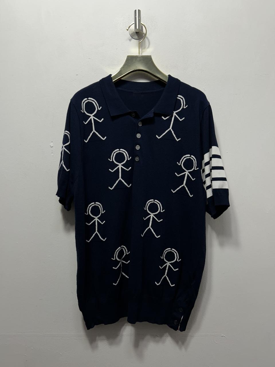 톰브라운 남설 반팔 니트 L