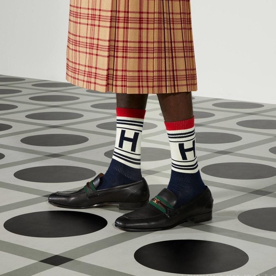 새상품 구찌 양말 Gucci  HA HA HA 컬렉션 삭스 네이비