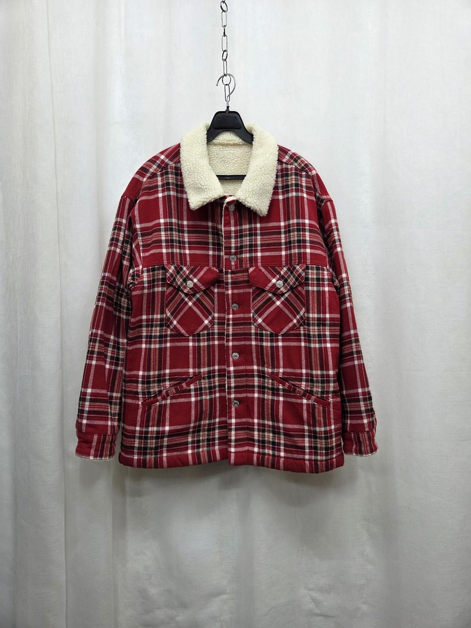 GU 체크쉐르파셔츠자켓(오버핏M)