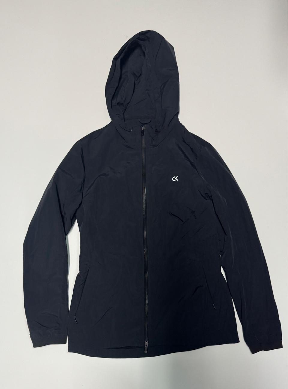 여성 캘빈클라인 CK 로고 나일론 후드 바람막이