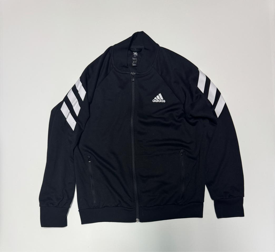 여성 아디다스 삼선 져지 블루종 집업 150