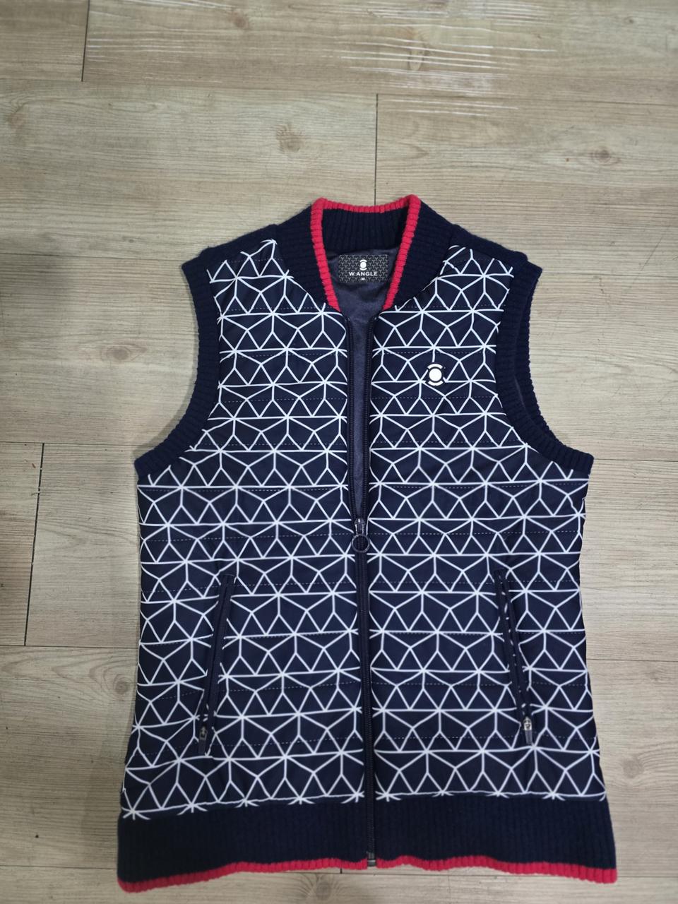 와이드앵글 혼방 니트 방풍조끼 90