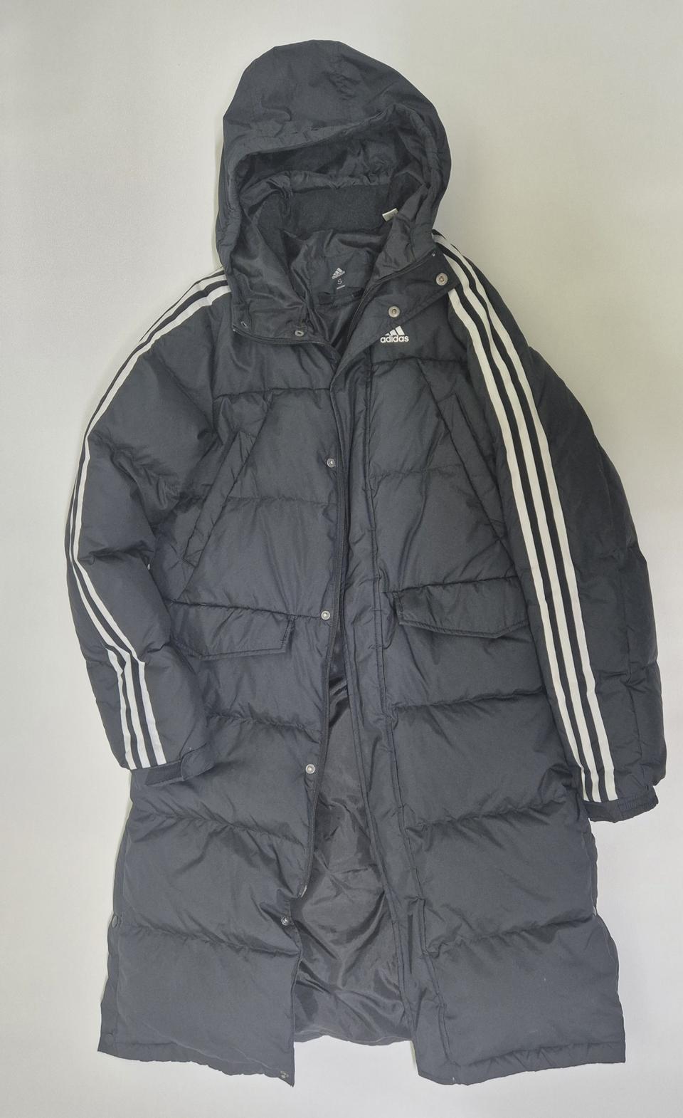 아디다스 삼선 덕다운 롱패딩 (S)