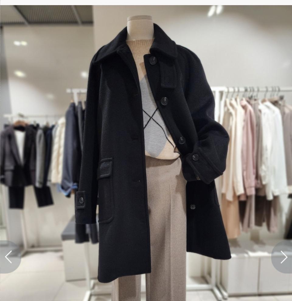 (새상품) SOUP 하이넥코트 66사이즈 블랙롱코트