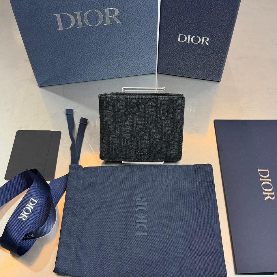 디올 오블리크 자카드 반지갑