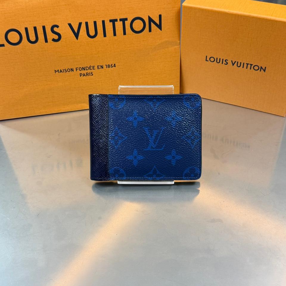 [리오브] 루이비통 코발트 마카사르 모노그램 멀티플 반지갑