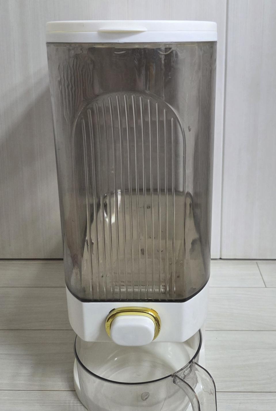 화이트 원터치 쌀통 디스펜서