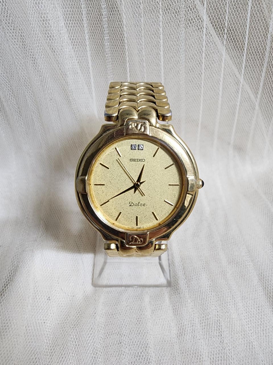 빈티지 세이코 돌체 금장 쿼츠 시계