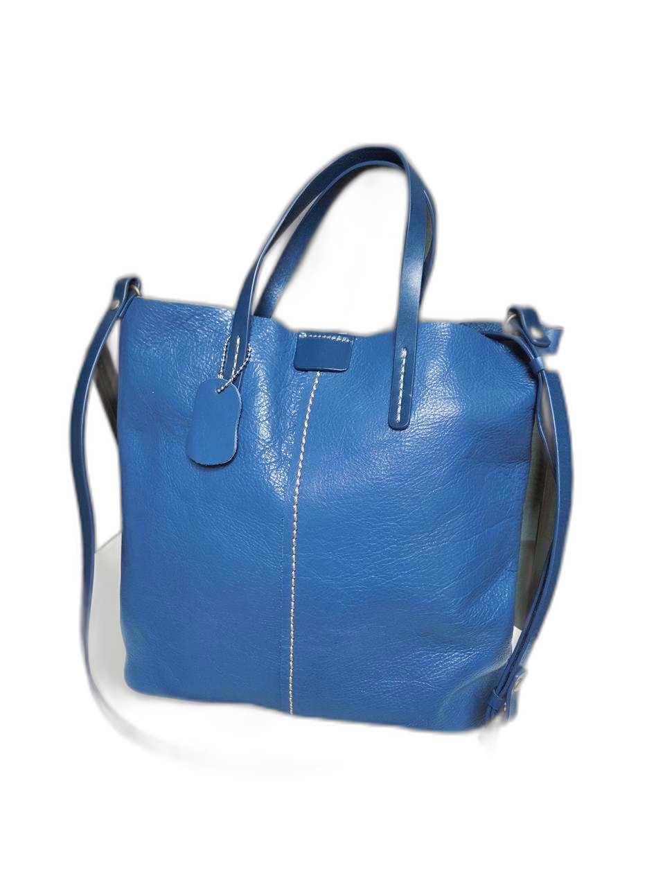 소가죽 블루 토트 겸 크로스백