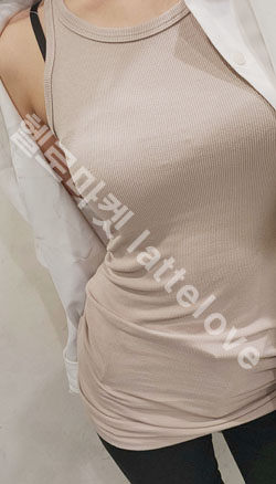 골지 나시 미니 원피스 S/Beige (착샷O)