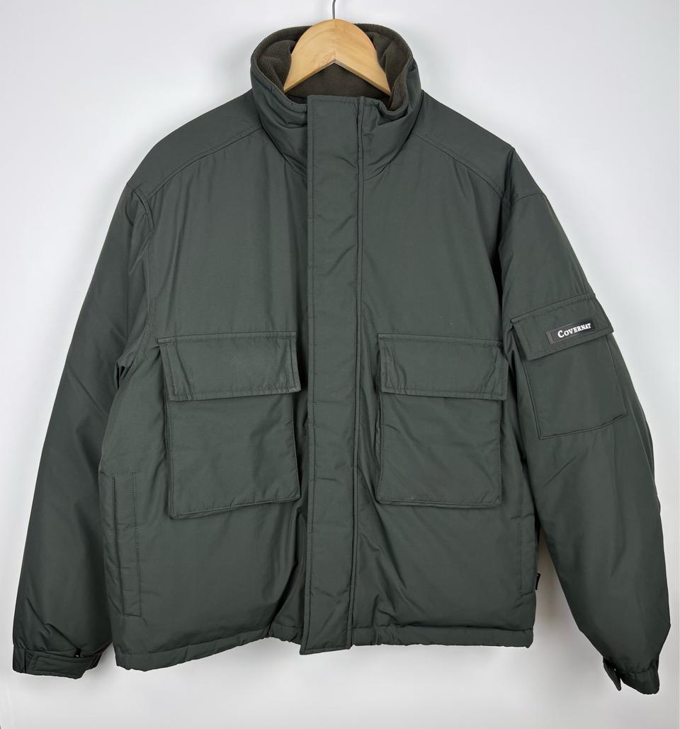 커버낫 카키 포켓 덕다운 숏파카 점퍼