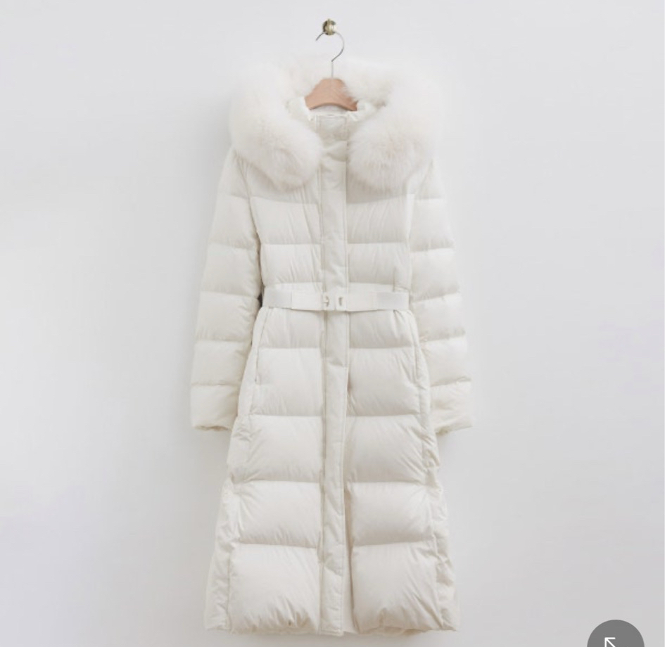 로엠 덕다운 벨트 롱패딩