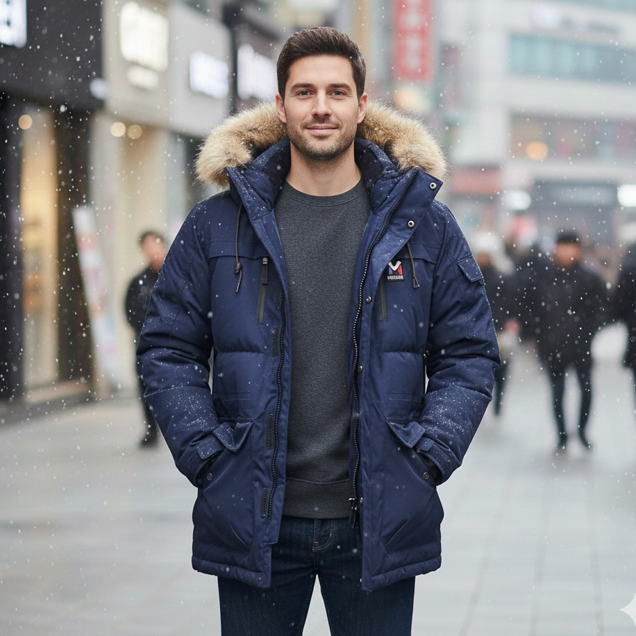 정가48만원 엠리밋 정품 라쿤후드 다운패딩 점퍼 95