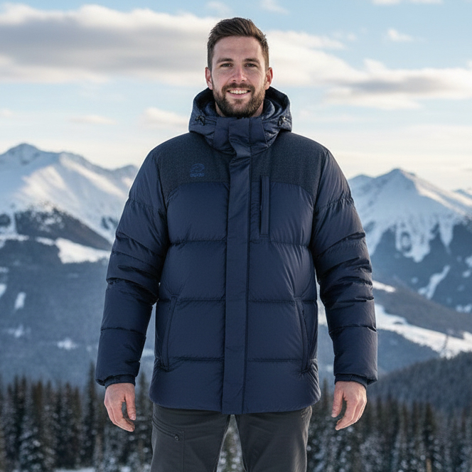 (새상품) 정가 23만원 아스토레 테크니컬 다운 패딩 점퍼 네이비 100