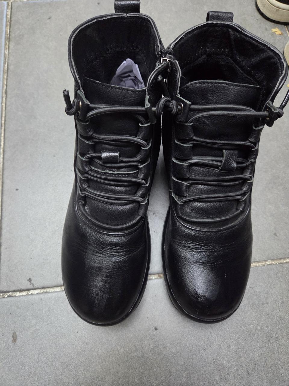 블랙가죽털부츠235