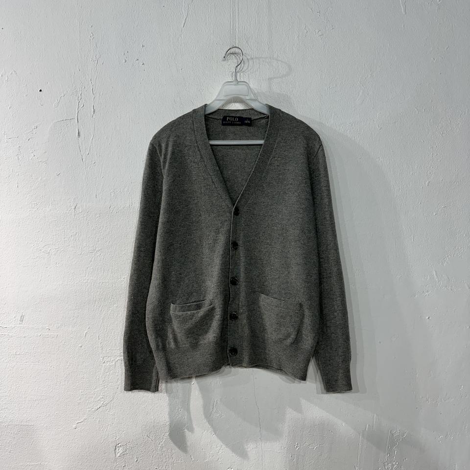 폴로랄프로렌 엘보우패치 그레이 가디건 S