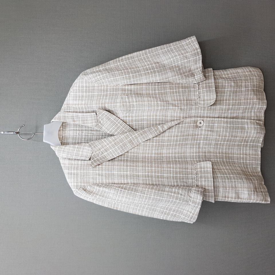 한섬 시스템 2022 마100 체크 하프슬리브 자켓 S사이즈