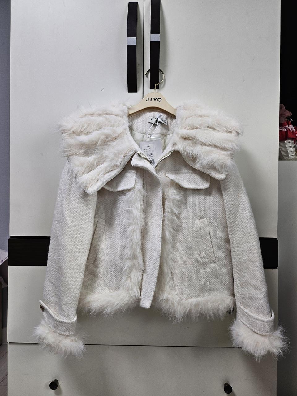 화이트 밍크 퍼 골덴? 자켓 (새옷)