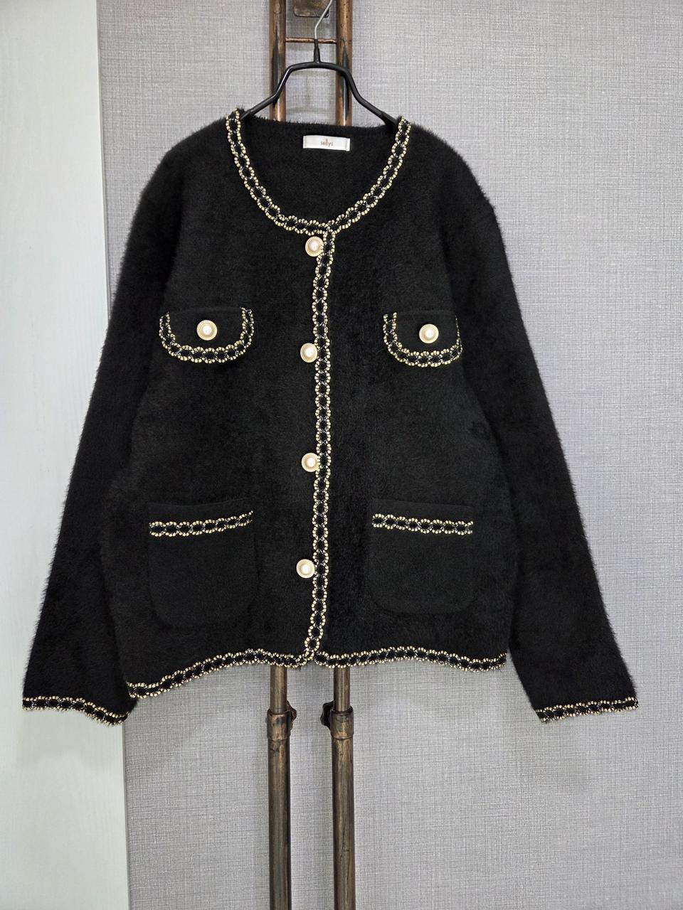 sellys 니트+퍼 가디건