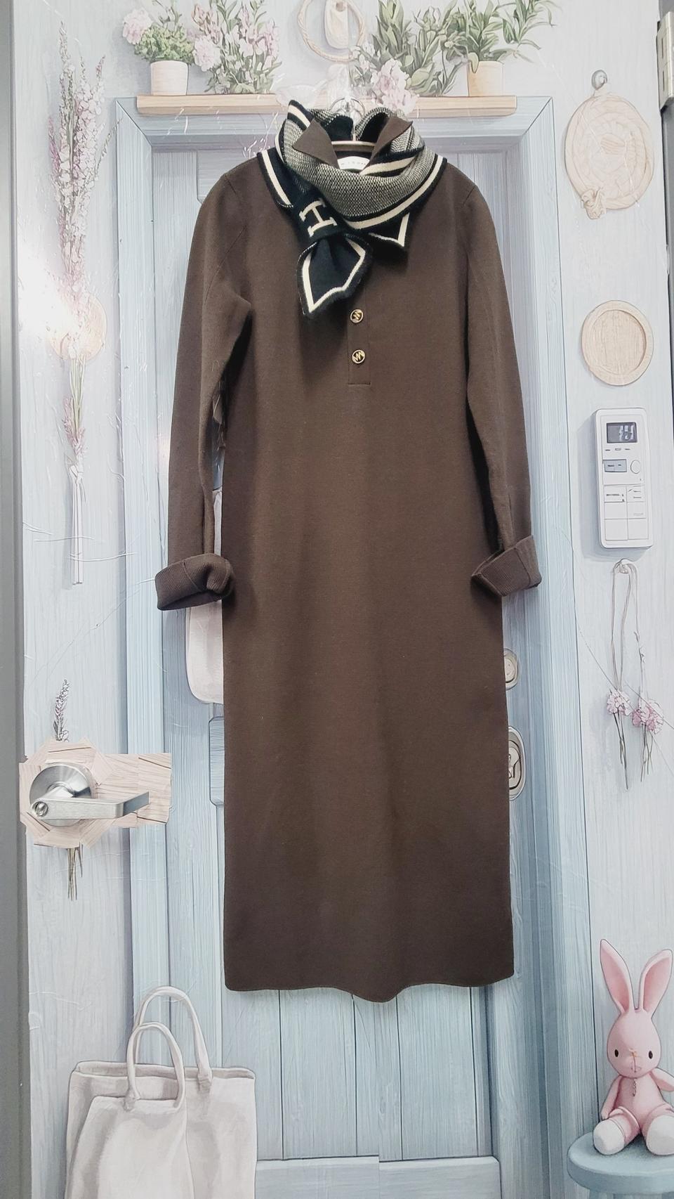 미샤 브라운 니트  원피스