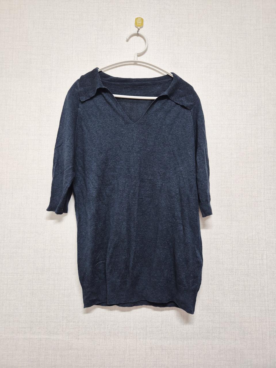 카라 반팔 니트