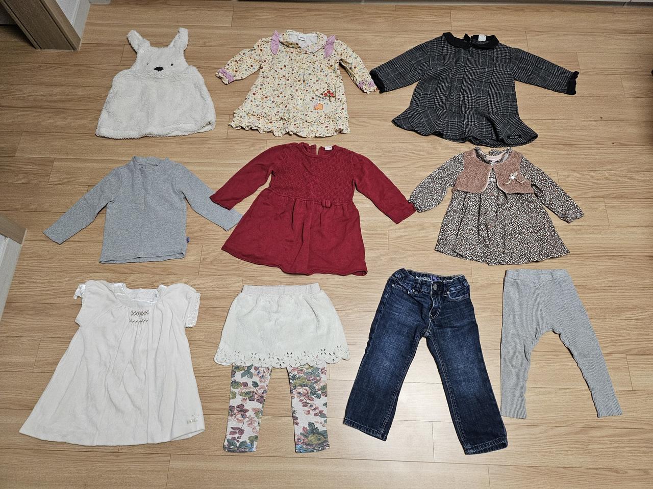 여아 겨울옷 90사이즈 추천 일괄 에뜨와 밍크뮤 블루독 베이비갭 H&M