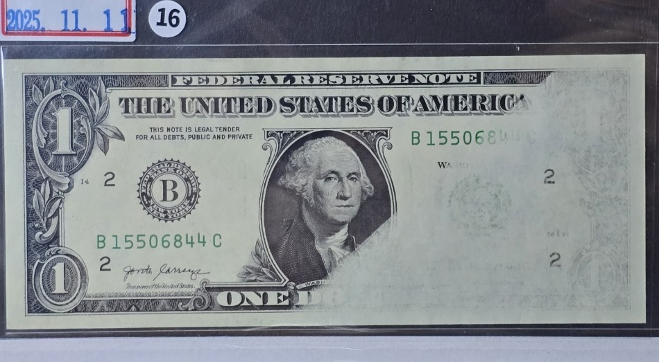 A01H 완전미사용 희귀 인쇄주조에러 1달러 지폐