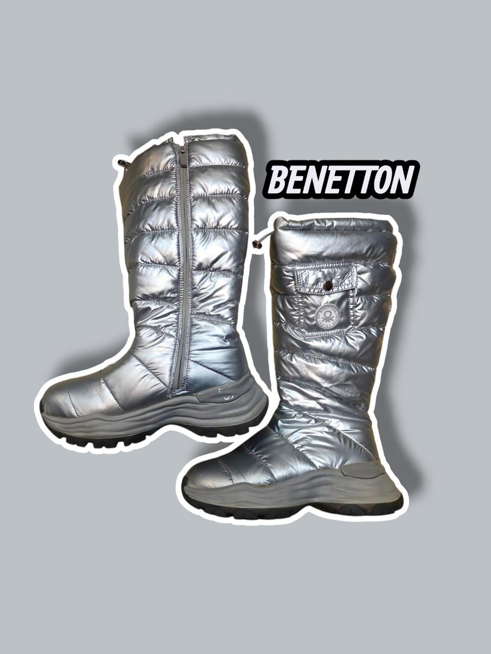 235/ 베네통 롱패딩 스노우 부츠 실버 /1211