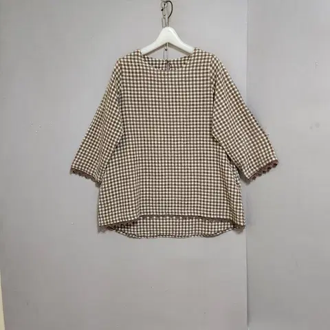 지지미소재 체크 블라우스 F n9205 애슐리상점