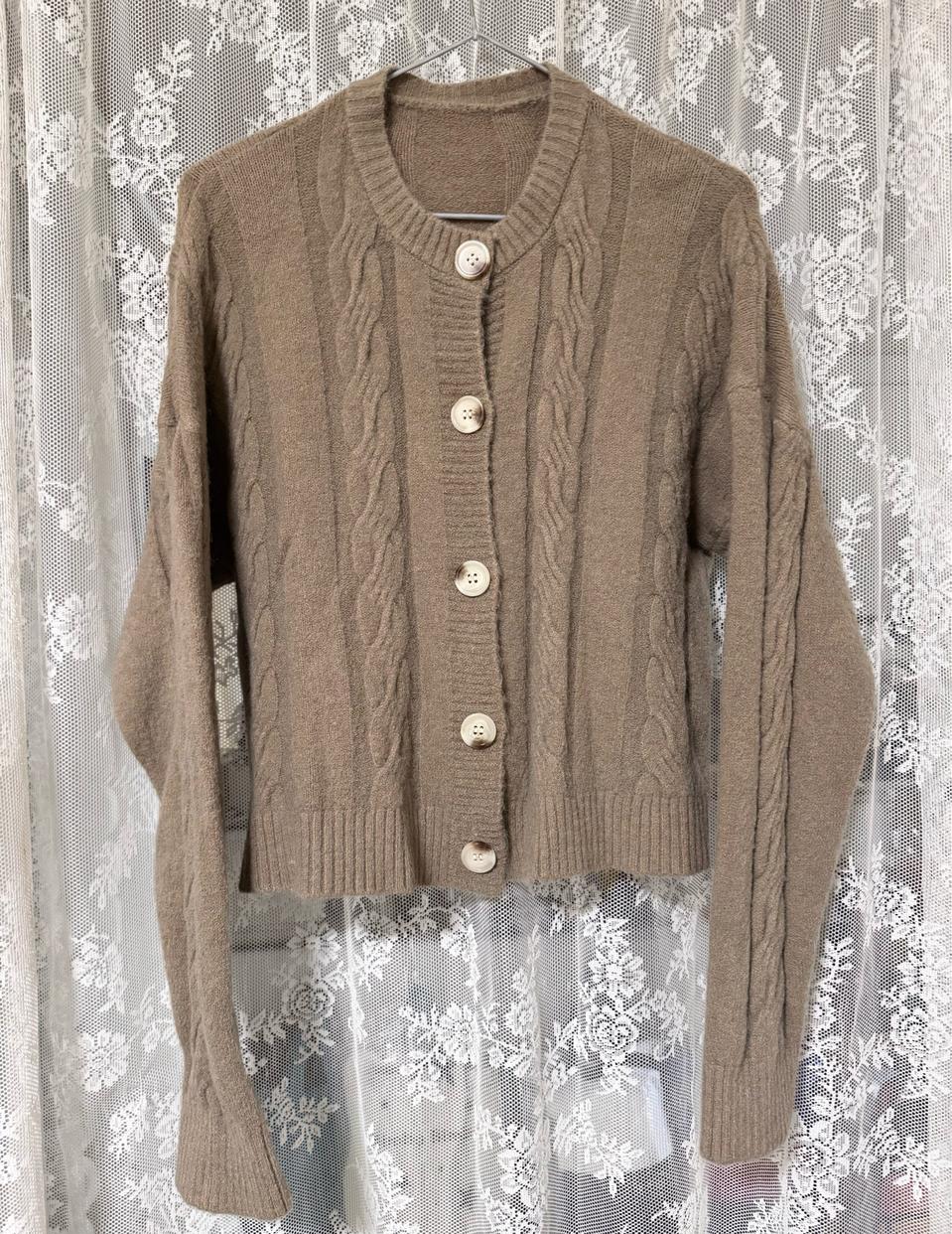 (새상품) 케이블 니트 가디건