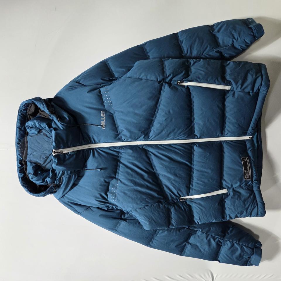 밀레 블루 구스 다운 후드 패딩 105 25121105