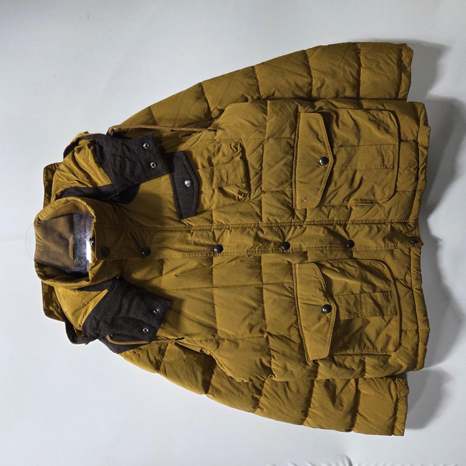 헤지스 머스타드 오리털 다운 후드 패딩 110 25121106