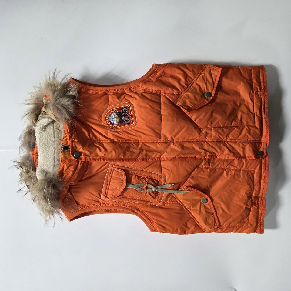 써스데이 아일랜드 오렌지 오리털 패딩 조끼 105 25121112