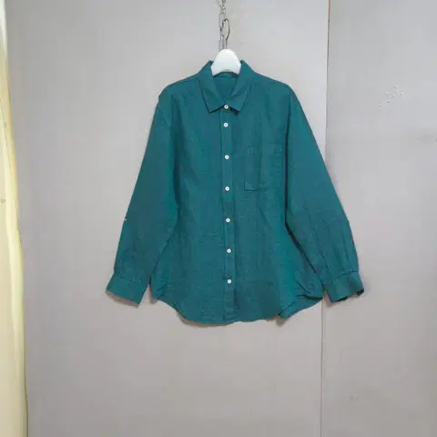 그린색 박시한 린넨 블라우스 FF n5828 애슐리상점