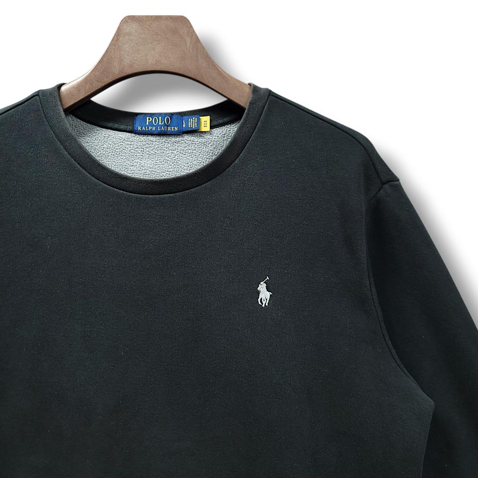 [L] 폴로 랄프로렌 블랙 크루넥 스웨트 기모 맨투맨