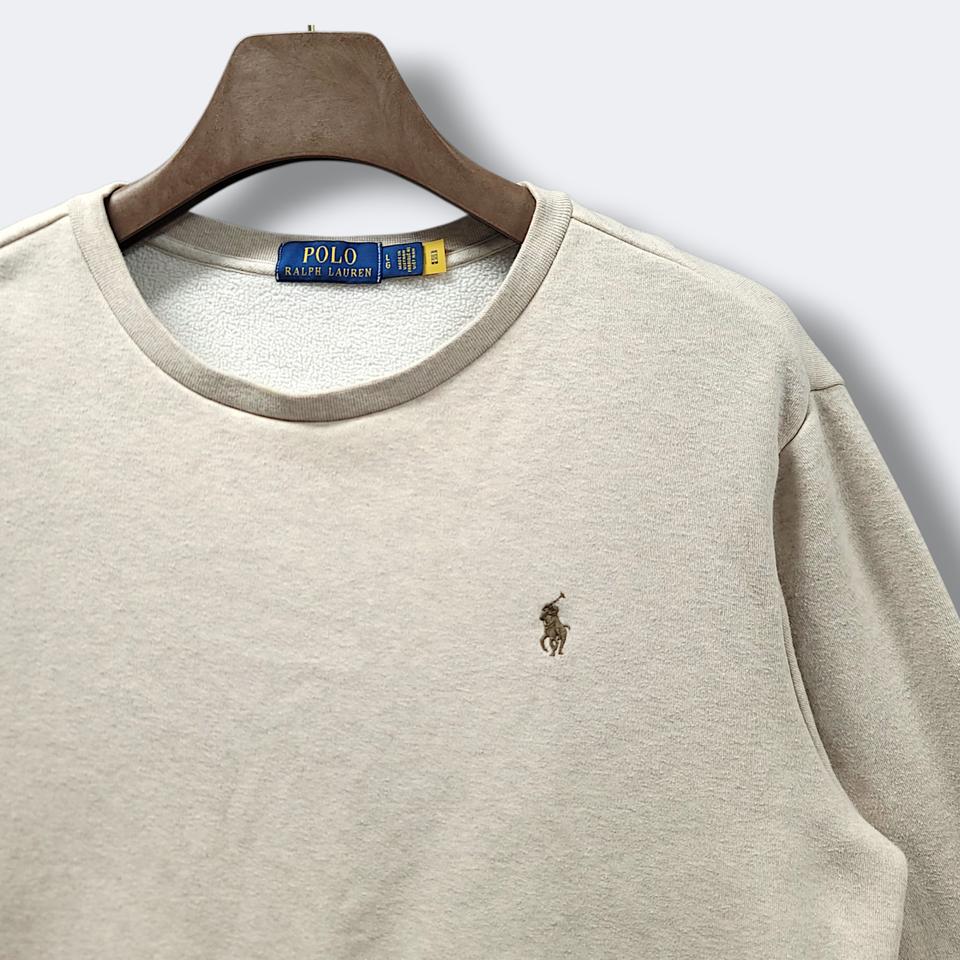 [L] 폴로 랄프로렌 베이지 크루넥 스웨트 기모 맨투맨