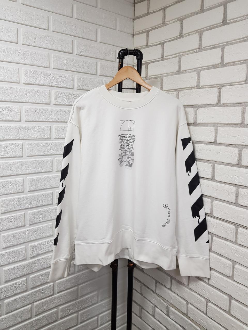 [L/100~105] 오프화이트 애로우 기모맨투맨 화이트