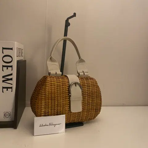 FERRAGAMO /빈티지 살바토레 페라가모 간치니 라탄 원 핸들 핸드백